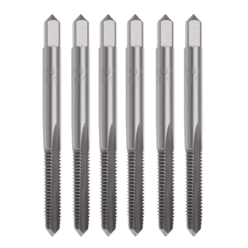 YXQ M6 x 1mm Tap Machine HSS Metric Right Hand Thread 3 Straight Flute Taps Taper and Plug (6Pcs) - Image 1
